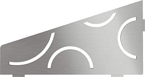 Systems Quadrilat Corner Shelf-E - Curve Design - Brushed Stainless Steel (SES3D6EB) - Kerdi-Line Shower Acessory