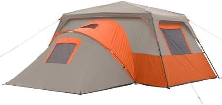 Ozark Trail 11-Person Instant Cabin Tent with Private Room – 3-Room Family Camping Tent with Awning