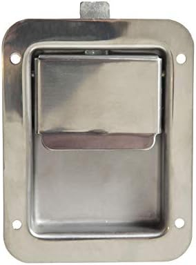 Buyers Products N3885 Non-Locking Standard Flush Single Point Latch, Polished Stainless Steel, Bolt On Mount, Truck Tool Box Latch, Trailer Latch, Camper & RV Latch, Silver