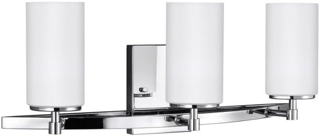 Seagull 4424603-05 Three Light Bath Fixture, Chrome