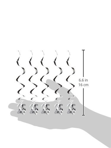 Silver Mylar 25th Anniversary Hanging Whirls Decorations