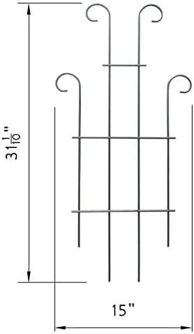 2 Pack Black Coated Wave Pot Trellis Panel 31'' Plant Stakes for Climbing Plants Outdoor Roses Vines Flower Vegetable Supports