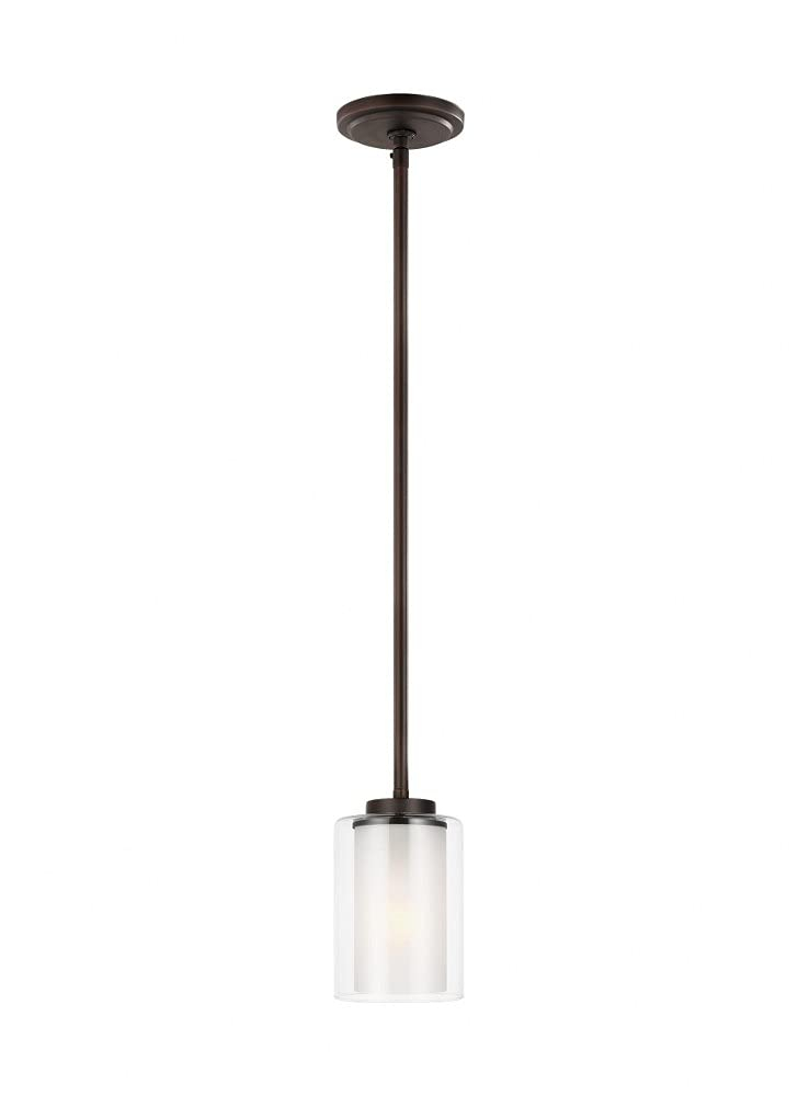 Generation Lighting 6137301-710 Elmwood Park One - Light Mini-Pendant Hanging Modern Fixture, Bronze