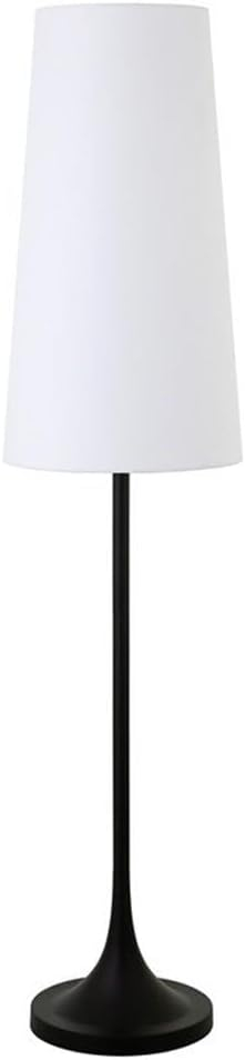 Evelyn&Zoe Yana 60" Tall Floor Lamp with Fabric shade in Blackened Bronze/White