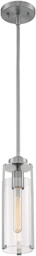 Skybridge 8'' Brushed Nickel Mini Jar Pendant with Clear Glass
