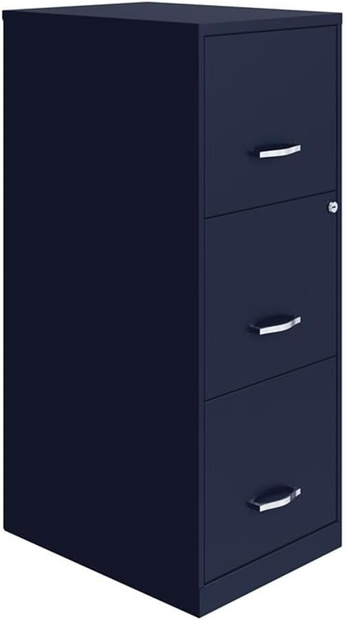 Space Solutions 18" Deep 3 Drawer Smart Letter Width Vertical File Cabinet, Navy