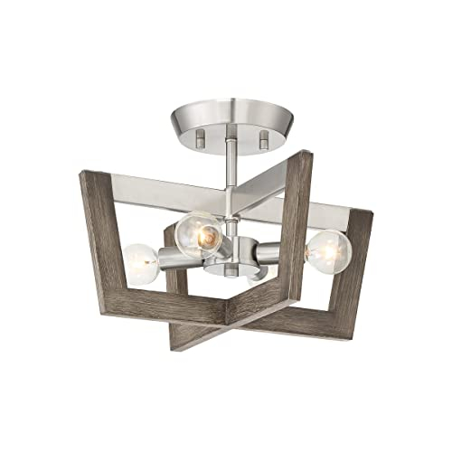 Designers Fountain Westend 4-Light Semi Flush Mount Ceiling Light, Satin Platinum, 93711-SP