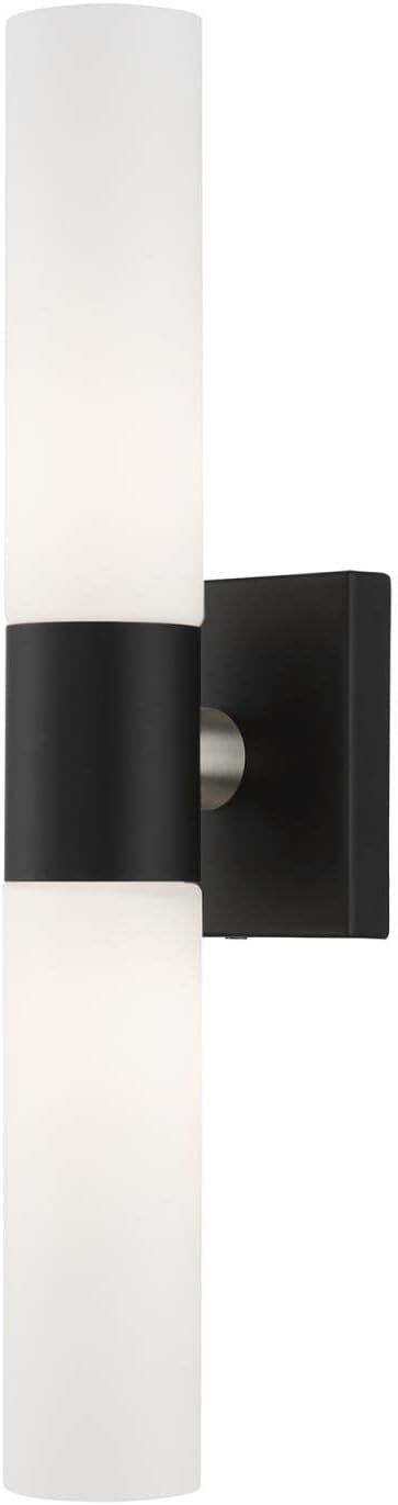 Livex Lighting Aero 2-Light Twist Lock Metal ADA Vanity Sconce in Black