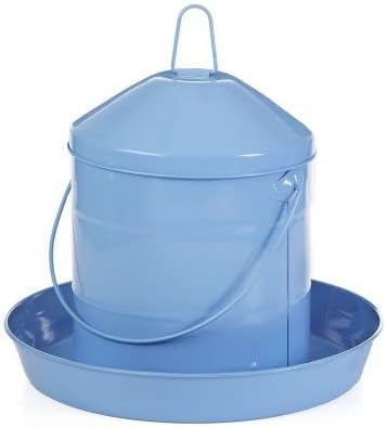 Blue 17 lb Galvanized Automatic Poultry Feeder
