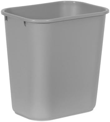 Rubbermaid Commercial Products FG295600GRAY Plastic Resin Deskside Wastebasket, 7 Gallon/28 Quart, Gray
