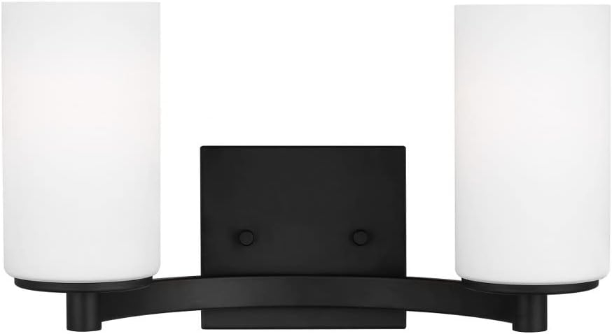 Generation Lighting Hettinger 13.5-in 2 -Light Matte Black Transitional Vanity light