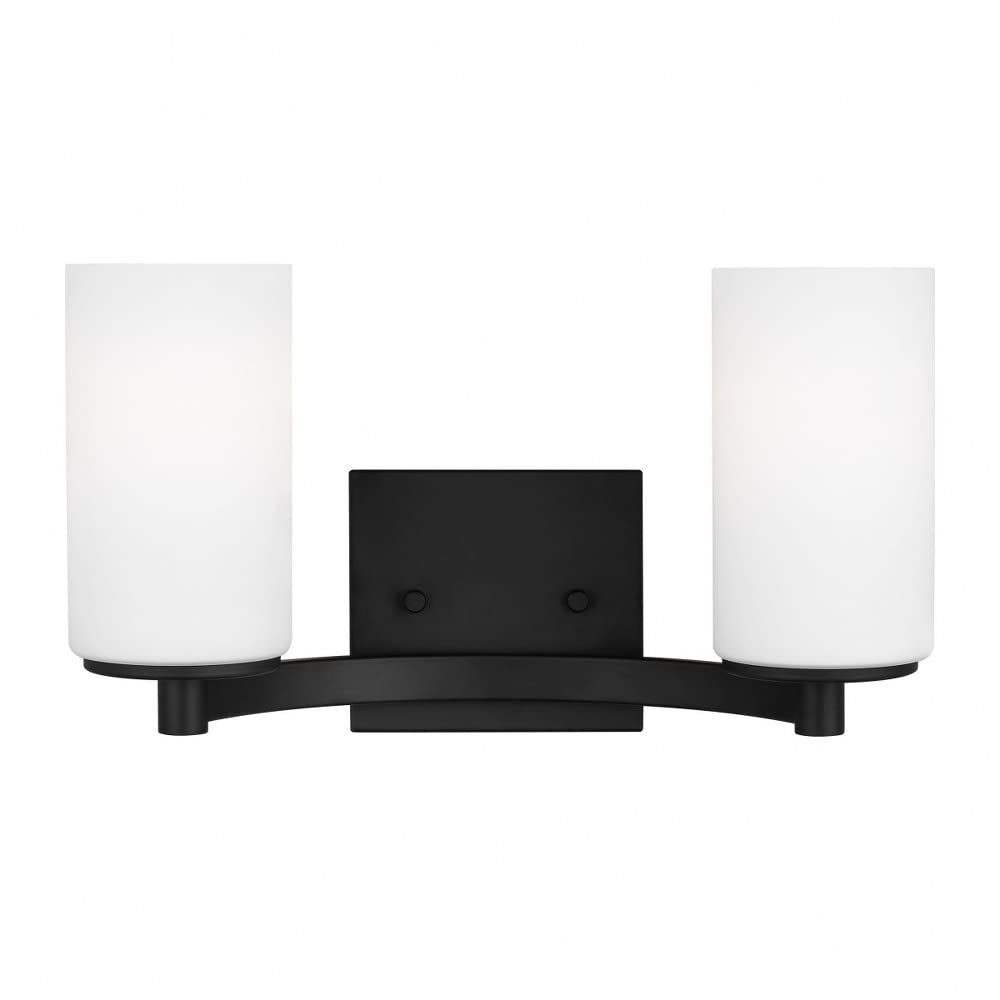 Generation Lighting Hettinger 13.5-in 2 -Light Matte Black Transitional Vanity light