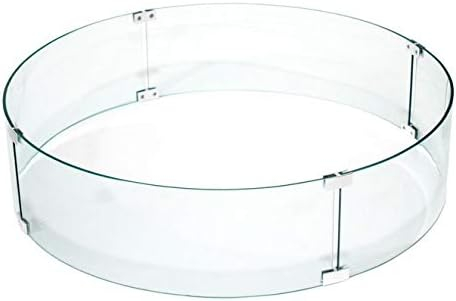 Clear Tempered Glass Round Fire Pit Wind Guard with Aluminum Brackets