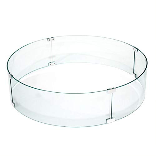 Clear Tempered Glass Round Fire Pit Wind Guard with Aluminum Brackets