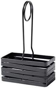 Gray Powder Coated Metal Wire Salt & Pepper Caddy with Handle