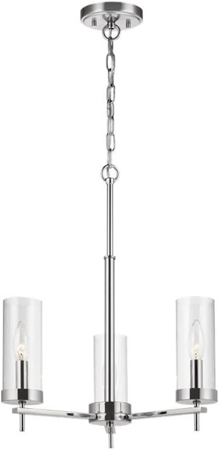 Zire Mini 3-Light Chrome Chandelier with Clear Glass Shades