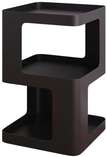 Small Side Table, Nightstand, Modern End Table, Bedside Table with Storage Shelf, Space-Saving Side Table for Bedroom, end Tables Living Room, Metal Side Table (Black)