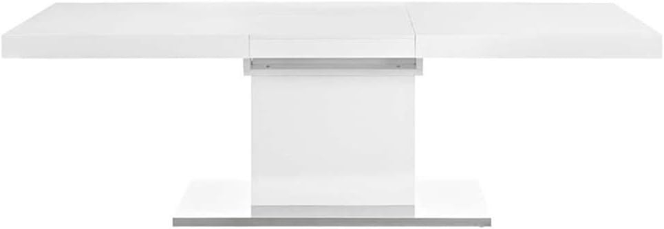 Vector Expandable Dining Table-EEI-2870-WHI-SLV