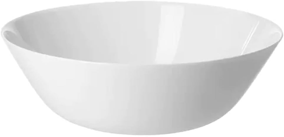 Elegant White Tempered Glass Serving Bowls Set of 6