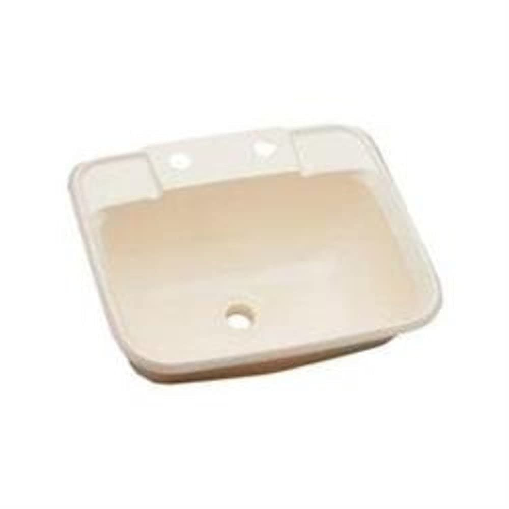 Lasalle Bris  14.75 x 12.25 in. Utopia Plastic Parchment Drop-In Rectangular Single Bowl Lavatory Sink