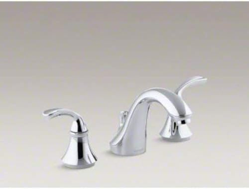 KOHLER K-10269-4-CP Forte Widespread Commercial Bathroom Sink Faucet with Sculpted Lever Handles, Metal Drain, Red/Blue Indexing and Vandal-Resistant Aerator, Polished Chrome