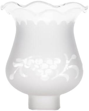 B&P Lamp 1 5/8 Inch Fitter Colonial Style Frosted and Etched Design Glass Lamp Shade for Vintage and Antique Style Globes