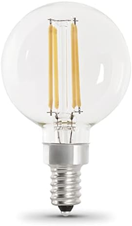 Feit Electric LED Filament 40 -Watt EQ G16.5 Daylight Candelabra base (E-12) Dimmable LED Decorative Light Bulb 2 -Pack