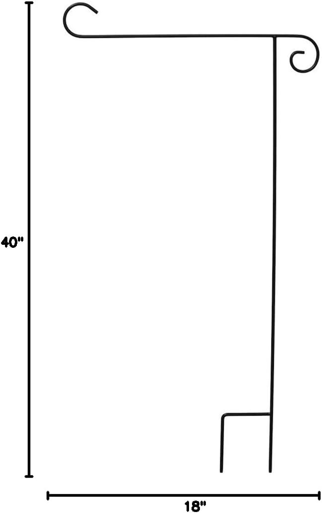 Briarwood Lane Wrought Iron Black Garden Flag Stand