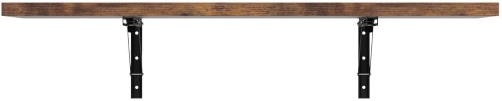 Houseables Wall Mounted Desk, Murphy Desk, Wall Mounted Folding Table, Laundry Folding Table, Fold Down Work Bench, Foldable Mount Station, Floating Bar, Hanging, Dining Room, Kitchen, 48 x 16, Brown