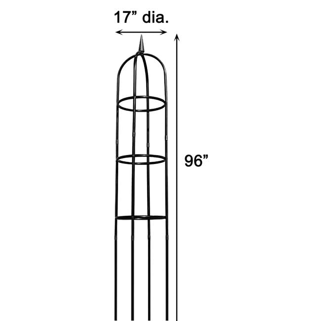 Arlmont & Co. Classic Garden Obelisk, Black, 96", By Harbor Garden (Set of 2)