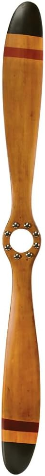 Mahogany Vintage Aircraft Wooden Propeller (46") with Detailed Center Hub Airplane Decor Antique Props
