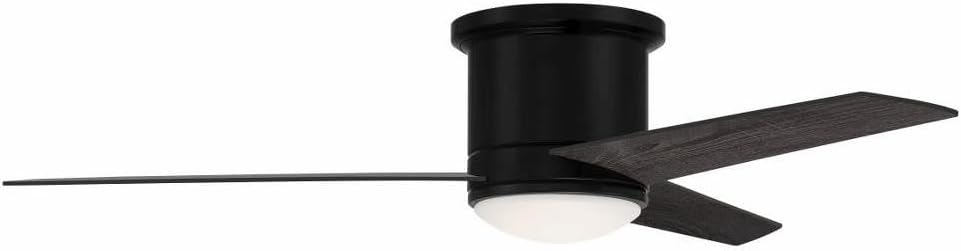 Cole 52" Flat Black Modern Ceiling Fan with LED Light and Remote