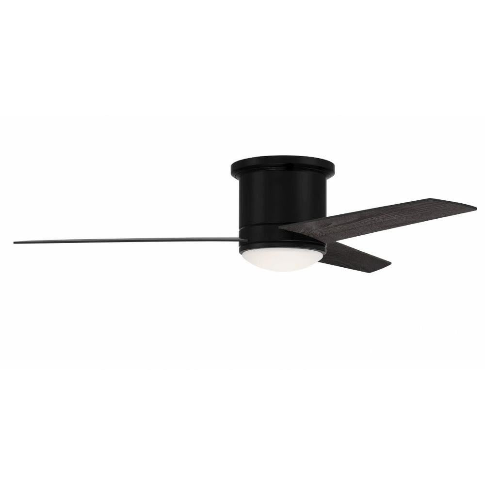 Cole 52" Flat Black Modern Ceiling Fan with LED Light and Remote