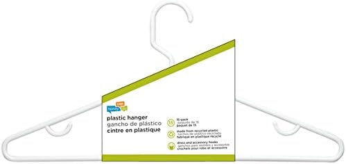 Honey-Can-Do Plastic Suit Clothes Hangers, White, 15 Pack