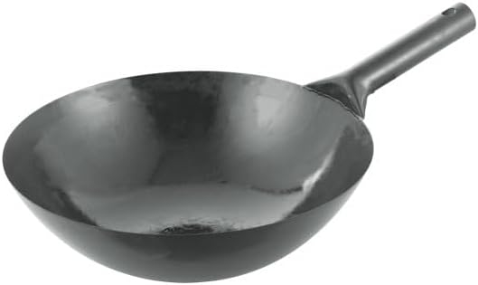 Black Carbon Steel 16" Wok with Handle