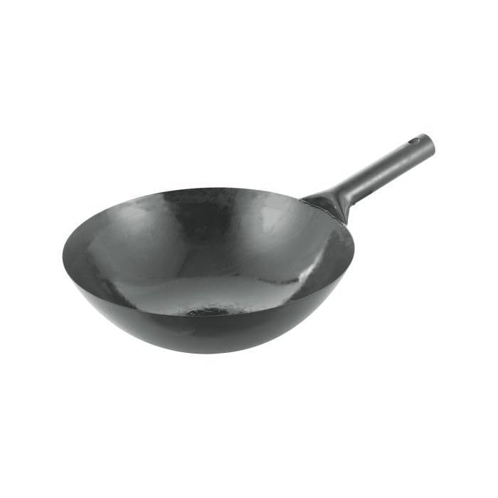 Black Carbon Steel 16" Wok with Handle