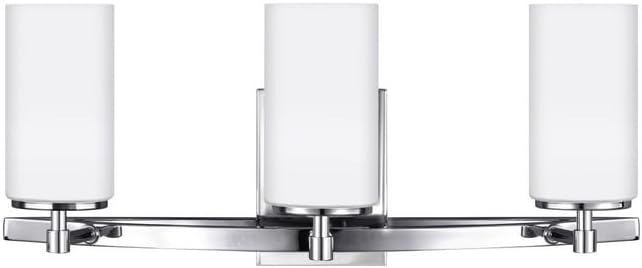 Alturas 22 in. 3-Light Chrome Modern Contemporary Wall Bathroom Vanity Light with Satin Etched Glass Shades
