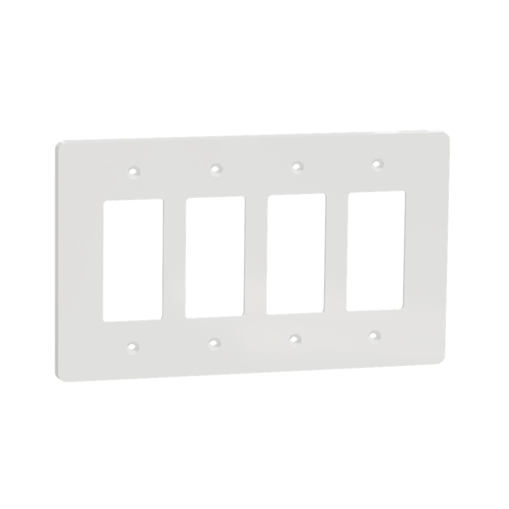 White Smooth 4-Gang Mid-Size Decorator Wall Plate