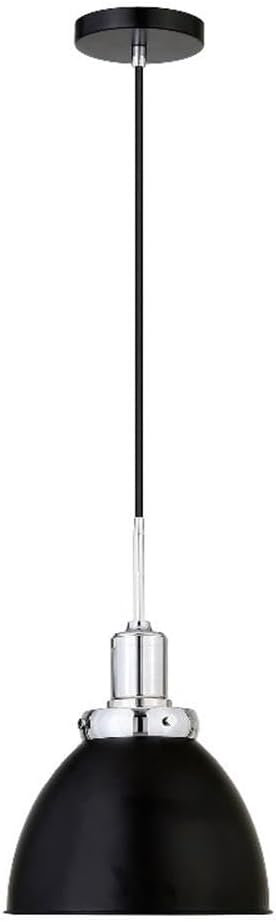 Evelyn&Zoe 12" Blackened Bronze/Polished Nickel Metal Pendant