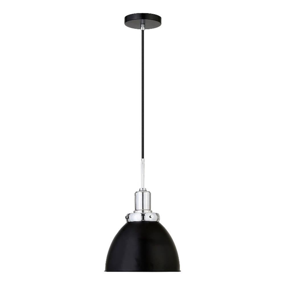 Evelyn&Zoe 12" Blackened Bronze/Polished Nickel Metal Pendant