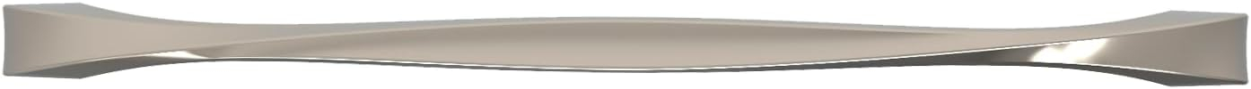 Hickory Hardware 1 Pack Solid Core Kitchen Cabinet Pulls, Luxury Cabinet Handles, Hardware for Doors & Dresser Drawers, 12 Inch Hole Center, Polished Nickel, Twist Collection