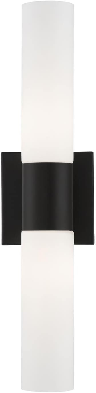 Livex Lighting Aero 2-Light Twist Lock Metal ADA Vanity Sconce in Black
