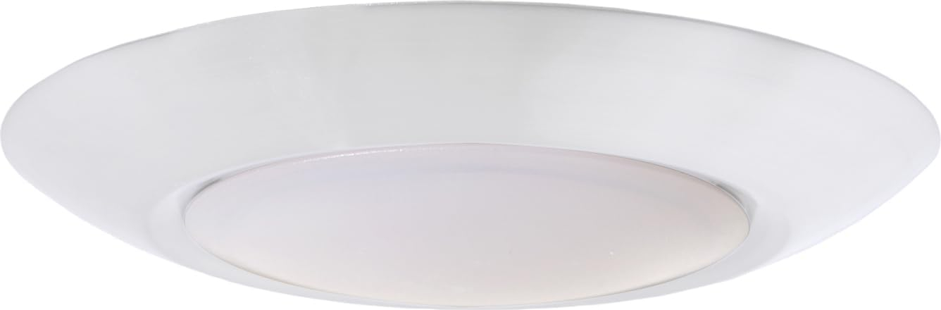 Sleek Polished Nickel 7'' LED Flushmount Light, Energy Star Rated