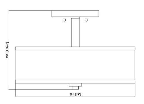Hardware House El-Dorado 3-Light Semi-Flush Mount Ceiling Fixture 20-7812 with Satin Nickel Finish