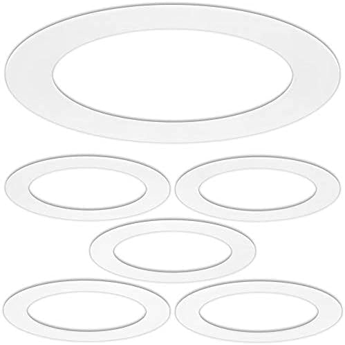 6 Pack Gloss White Goof Trim Ring for 6" Inch Recessed Lighting Trim Can Light Trim for Down Light, Outer Diameter 8 Inches