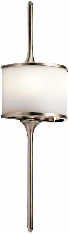 Kichler Mona 22" 2 Light Halogen Wall Sconce with Satin Etched White Diffuser in Natural Brass