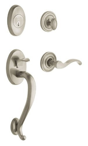 Baldwin Logan Handleset with Single Cylinder Deadbolt and Door Lever and Rosette
