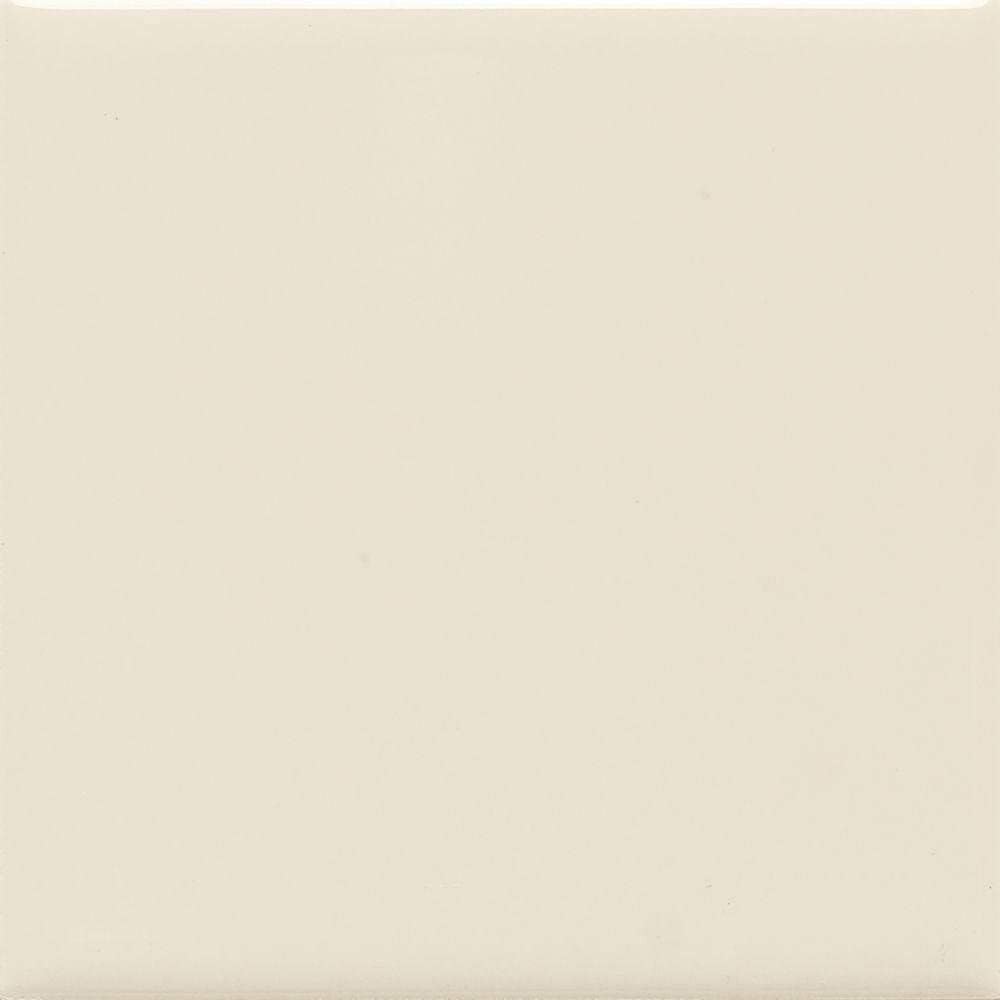6x6 Almond 0135 Glossy Finish Ceramic Subway Tile Shower Walls Backsplash Made in USA (4 Piece Pack)