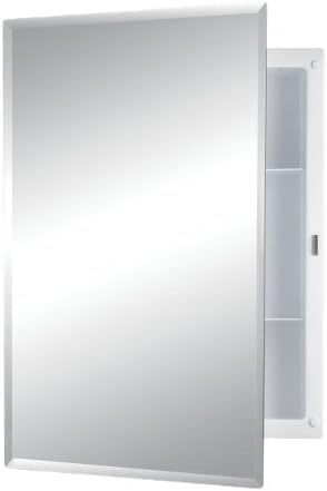 Jensen 781029 Builder Series Frameless Medicine Cabinet with Polished Edge Mirror, 16-Inch by 22-Inch by 3-3/4-Inch