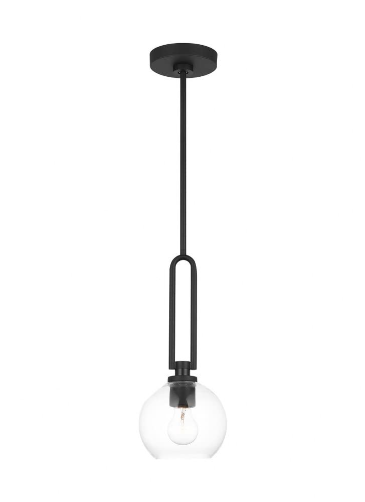 Codyn 1-Light Midnight Black Statement Mini Pendant Light with Clear Glass Shade